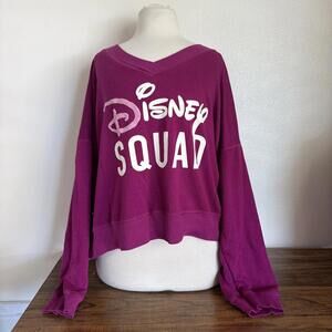 Disney Squad Purple V-Neck Sweatshirt Size 2X
